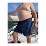 Miami Beach Erkek Büyük Beden Lacivert Hızlı Kuruyan Kumaş Tek Arka Cepli Standart Boy Mayo Deniz Şortu Lacivert