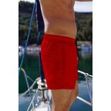 Miami Beach Erkek Kırmızı Hızlı Kuruyan Kumaş Tek Arka Cepli Standart Boy Mayo Deniz Şortu - 2XL - 231133-Kırmızı
