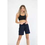Miami Beach Kadın Siyah Düz Renk Iki Yan Cepli Uzun Boy Mayo Deniz Şortu - 05L-Lacivert - XL
