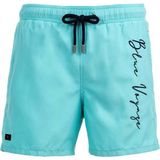 Miami Beach Mint Su Itici Özellikli Blue Voyage Nakışlı Erkek Plaj Deniz Şort Mayo - 303-MINT