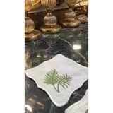 Miami Green 6Li Linen Keten Kahve Yani Kokteyl Sunum Parti Pecetesi Nakis Islemeli Sunumluk