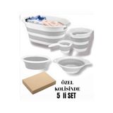 Miami Home Katlanabilir Multi 5’Li Set - Sepet Kova Maşrapa Badya Süzgeç