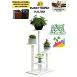 Miami Model Çok Katlı Metal Saksı Çiçek Bitki 4 Kat Standı (1 ADET FİYATI) Salon Oturma Balkon-Beyaz Renk