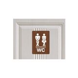Miana Lazer Ahşap Wc Tabela, Esprili Wc Yazısı Kapı Üzeri Tabela Sıkışmış Kadın Erkek Silüeti Wc Tabelası