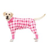 Miaododo Pembe Köpek Kurtarma Kıyafeti Ameliyat Sonrası Köpekler için Kadın Erkek Orta Büyük Köpekler Tulum, Dökülme için Hafif Köpek Kurtarma Kıyafeti Yalamayı Önleme Cerrahi Yara, Köpek Pijama Pijama, Tam