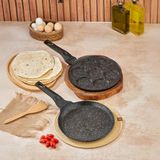 Miapadella Mia Padella Granit Döküm 2 Parça Krep Pankek Tavası Siyah