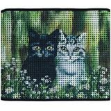 Miapet 60x45 cm Siyah Beyaz Kediler Elekli Desenli Kedi Tuvalet Önü Paspası