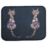 Miapet 60x45 cm Ters Kediler Siyah Elekli Desenli Kedi Tuvalet Önü Paspası