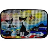 Miapet Miapet Elekli Desenli Kedi Tuvalet Önü Paspası Gece 60 x 45 cm Yıkanabilir ve Dayanıklı