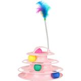 Miapet Tower Of Tracks 4 Katlı Tüylü Yuvarlak Kedi Oyuncağı 24 x 13 cm Pembe - Standart