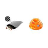 Miapet Tower Of Tracks Kedi Oyuncağı + Elekli Kedi Tuvalet Paspası (Gri)