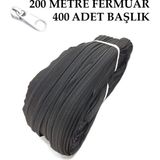 Miapollo T5 Plastikdiş Fermuar Antrasit Fermuar ve Başlık (200 mt Fermuar 400 Adet Başlık) - Beyaz