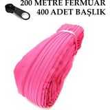 Miapollo T5 Plastikdiş Fermuar Fuşya Pembe Fermuar ve Başlık (200 mt Fermuar 400 Adet Başlık) - Siyah