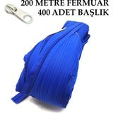 Miapollo T5 Plastikdiş Fermuar Saks Mavisi Fermuar ve Başlık (200 mt Fermuar 400 Adet Başlık) - Krem Rengi