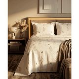 Miar home perde tekstil Miar Çift Kişilik Nakışlı Yatak Örtüsü Seti - 2 Adet Yastık Kılıfı Dahil 250 x 260 - Kahverengi - 250 x 260 cm