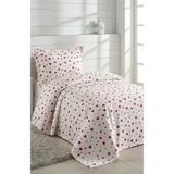 Miar home perde tekstil Miar Kalpli Desenli Pike Tek Kişilik - Yatak Örtüsü Pike Seti - Kırmızı - 100 x 200 cm