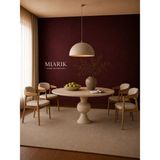 Miarik Design Defne Yuvarlak Traverten Yemek Masası - Traverten Kum Saati Ayak