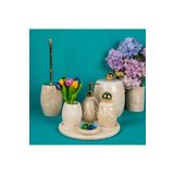 MIARIK DESIGN & DEKORASYON Dekoratif Mermer Banyo Seti Takımı 7 Li Buyuk Disko Top Pirinç Detaylı Tasarım Set
