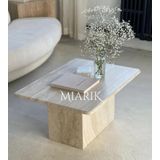MIARIK DESIGN & DEKORASYON Traverten Dikdörtgen Ayak Orta Sehpa