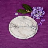 Miarik Design Dekoratif Leylak Renk Mermer Oval Tepsi Servis Sunum Tabağı