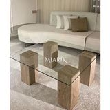 MIARIK DESIGN Ilgi-mermer Küp Camlı Orta Sehpa