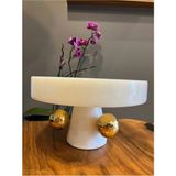 Miarik Design Mermer Ayakli Gold Top Detayli Sunumluk Servis Tabagi