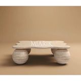 MIARIK DESIGN Mermer Dalga Desen Orta Sehpa