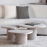 Miarik Design Mermer Sütun Ayak 3'Lü Takım Orta Sehpa