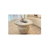 MIARIK DESIGN Mermer Top Yuvarlak Yan Sehpa ve Zigon