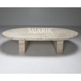 Miarik Design Mermer Traverten Küt Kesim Orta Sehpa - abc