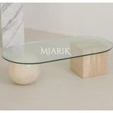 Miarik Design Top Ve Kare Ayakli Cam Tablalı Orta Sehpa