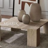 MIARIK DESIGN Traverten Kare V Köşeli Ayak Orta Sehpa