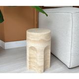 Miarik Design Traverten Mermer Cham Yan Sehpa , Masa , Orta Sehpa , Zigon