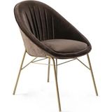 Miarik Design Yemek Odası Sandalyesi , Mutfak Sandalyesi Metal Ayaklı - Ahşap - Bej