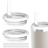 Miavers Stanley Quencher fincan için 2 Paket 40 oz Tumbler Flip Straw Kapak Yedek takım, sızdırmaz ve dökülmeye dayanıklı bardak kapağı, Stanley 40 oz bardak için uygun Tumbler Cover (Beyaz)