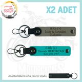MiaWiki 0+ Kan Grubu Motosiklet Anahtarlık İkili Set, Standart, MH-KAN-MT-9718x2, Kül Gri-Koyu Turkuaz-siyah, üniseks-yetişkin