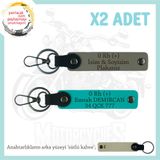 MiaWiki 0+ Kan Grubu Motosiklet Anahtarlık İkili Set, Standart, MH-KAN-MT-9719x2, Kül Gri-Koyu Turkuaz-sütlü kahve, üniseks-yetişkin