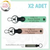 MiaWiki 0+ Kan Grubu Motosiklet Anahtarlık İsim Plaka, Standart, MH-KAN-MT-10279x2, Yavruağzı-Yeşil-gri, üniseks-yetişkin