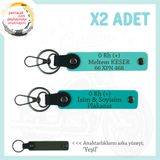MiaWiki 0+ Kan Grubu Yazılı Motosiklet Anahtarlık, Standart, MH-KAN-MT-9673x2, Koyu Turkuaz-Turkuaz-yeşil, üniseks-yetişkin