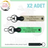 MiaWiki 0 Rh (+) Kan Grubu Motorcu Plakalı İsimli Deri Anahtarlık, Standart, MH-KAN-MT-10162x2, Sütlü Kahve-Fıstık Yeşil-siyah, üniseks-yetişkin