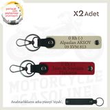 MiaWiki 0 Rh Kan Grubu Motosiklet Anahtarlık 2'li Set, Standart, MH-KAN-MT-10825x2, Kırmızı-Sütlü Kahve-siyah, üniseks-yetişkin