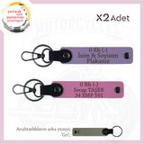 MiaWiki 0 Rh (-) Kan Grubu Motosiklet Anahtarlık, Standart, MH-KAN-MT-10877x2, Mor Menekşe-Pembe-gri, üniseks-yetişkin