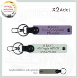 MiaWiki 0 Rh (-) Kan Grubu Yazılı Anahtarlık Hediye, Standart, MH-KAN-MT-10840x2, Mor Menekşe-Beyaz-gri, üniseks-yetişkin