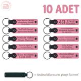 MiaWiki 10'lu Kişiselleştirilebilir Deri Anahtarlık, Standart, MH-KAN8578X10, Pembe & Lacivert, üniseks-yetişkin