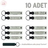 MiaWiki 10'lu Set Anneler Günü İsim Yazılı Anahtarlık, Standart, MH-KAN8548X10, Beyaz & Lacivert, üniseks-yetişkin