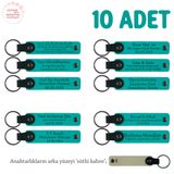 MiaWiki 10'lu Set Anneler Günü İsim Yazılı Anahtarlık, Standart, MH-KAN8568X10, Koyu Turkuaz & Sütlü Kahve, üniseks-yetişkin