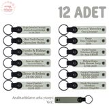 MiaWiki 12'li İsme Özel Anahtarlık Set, Standart, MH-KAN8547X12, Beyaz & Gri, üniseks-çocuk