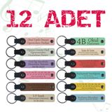 MiaWiki 12'li Set İsme Özel Yazılı Anahtarlık, Standart, MH-KAN8698X12, üniseks-yetişkin