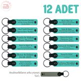 MiaWiki 12'li Set Miniklere Hediye Anahtarlık, Standart, MH-KAN8595X12, Turkuaz & Gri, üniseks-çocuk