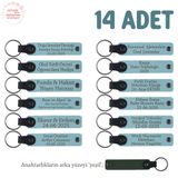 MiaWiki 14'lü Anahtarlık Set İsme Özel Hatıralık, Standart, MH-KAN8525X14, Gök Mavi & Yeşil, üniseks-yetişkin